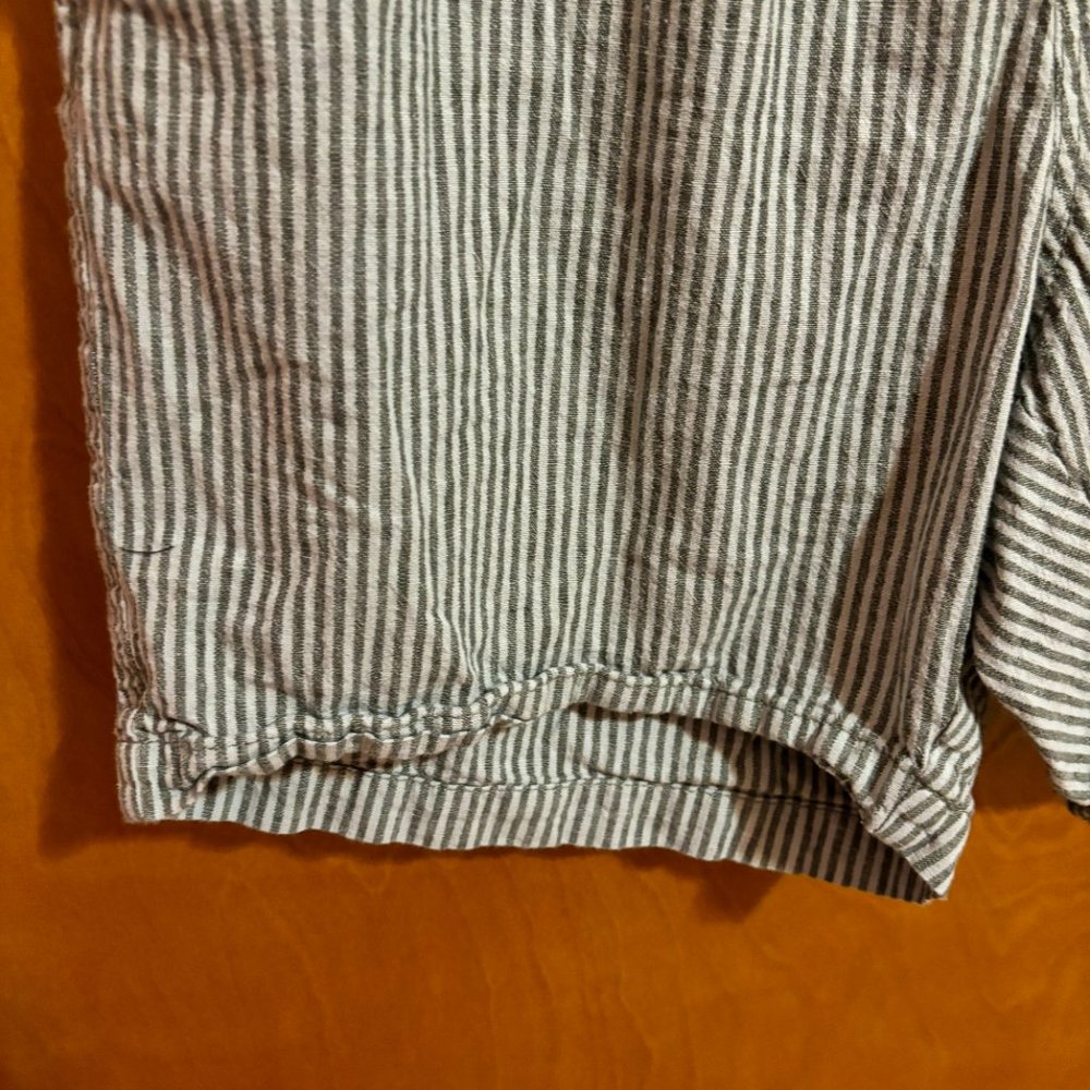Old Navy Linen Shorts Jogger Medium Stripe Pockets 7" Inseam Draw‎ String Waist - Picture 6 of 12